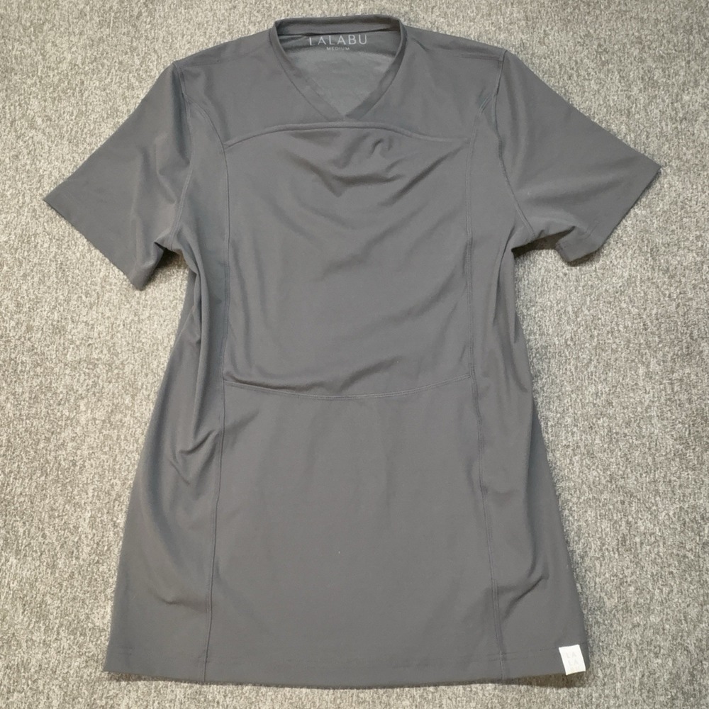 Lalabu Men's Classic Dad V-Neck Shirt Baby Carrying Grey Size Medium